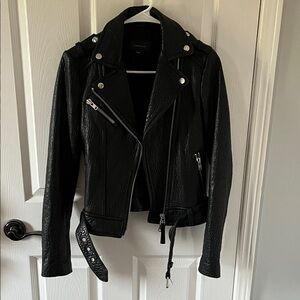 Mackage Black Leather Moto Jacket